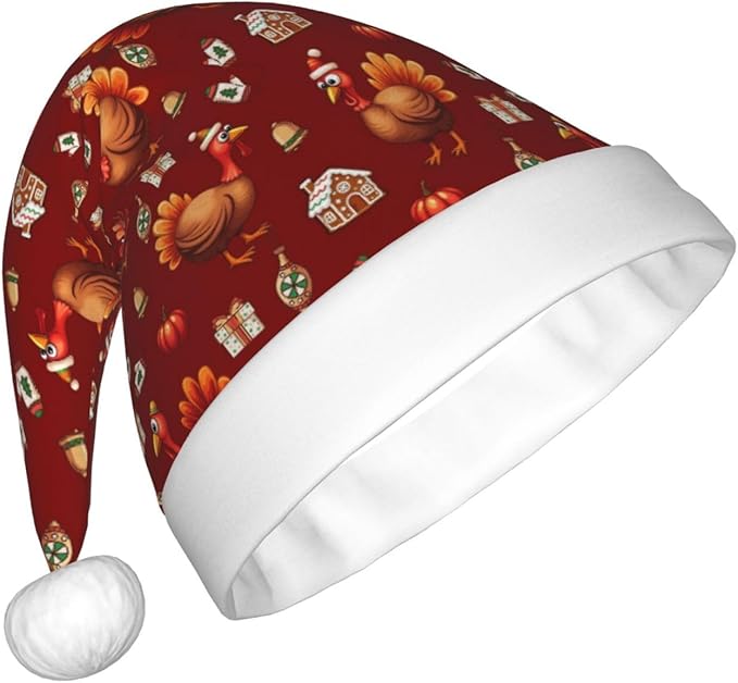 Christmas Santa Hat for Adults,Holiday Unisex Xmas Hat for New Year Party Headwear