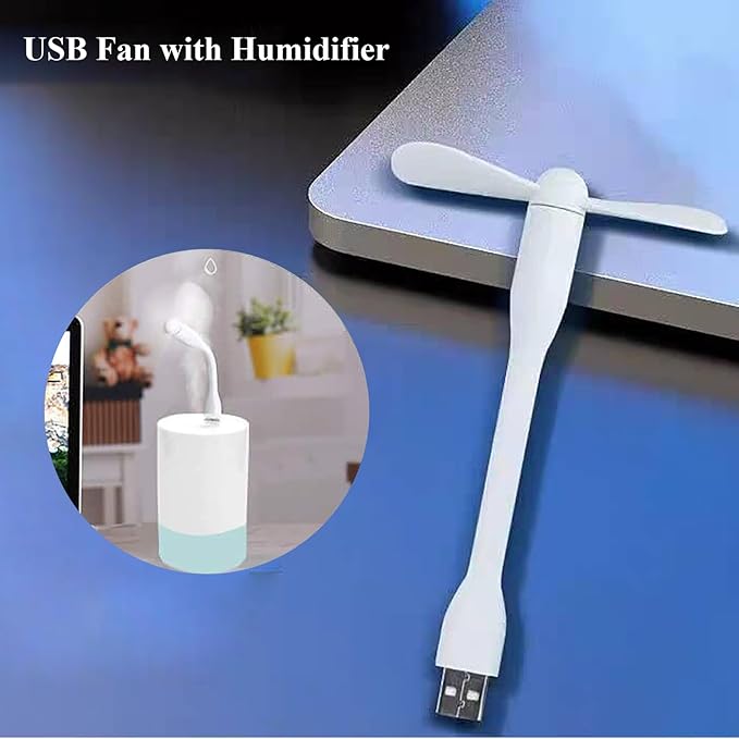 Mini USB Fan, Portable Pocket Fan USB-A Powered Little Cooler, Quiet Operation, for Home Office Car Outdoor Travel- 4 Pack (White)