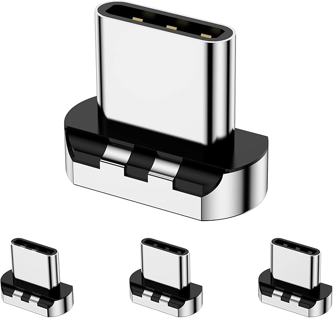 Magnetic Connector Tips Head for USB-C Android Devices (4 Pack), only Compatible 5A Magnetic Charging Cable or Magnetic Adapter