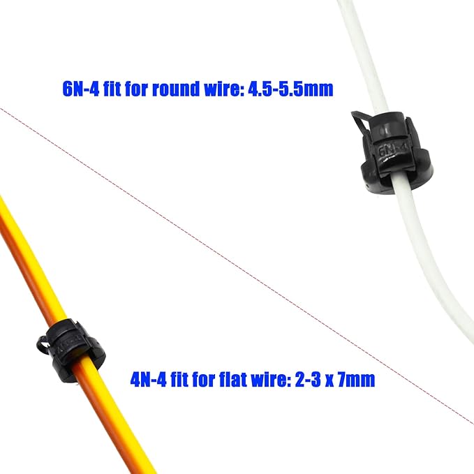 40PCS Nylon Insulation Cable Bush Grommet Electric Cable Protection Cord Buckle Strain Relief Bushing Black Wire Cover Round Cord Grommet,Office Home Wire Cover Management 6N-4 4N-4