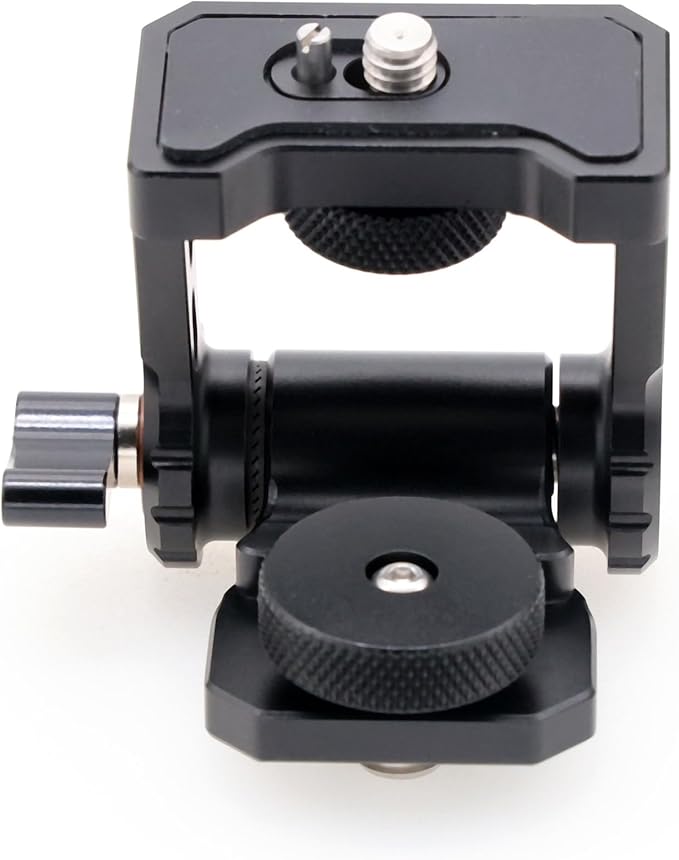 Monitor Mount Holder Bracket, 360 Tilt Swivel Rotation for Atomos SmallHD Camera Video Monitor, Teradek Wireless Transmission Motor Microphone, 3/8" 1/4" Black