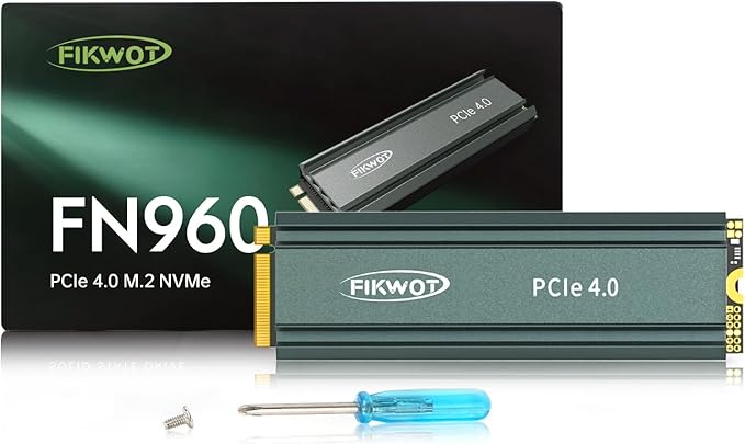FN960 4TB M.2 2280 PCIe Gen4 x4 NVMe 1.4 Internal Solid State Drive with Heatsink - Speeds up to 5,000MB/s, Dynamic SLC Cache, Compatible PS5 Internal SSD