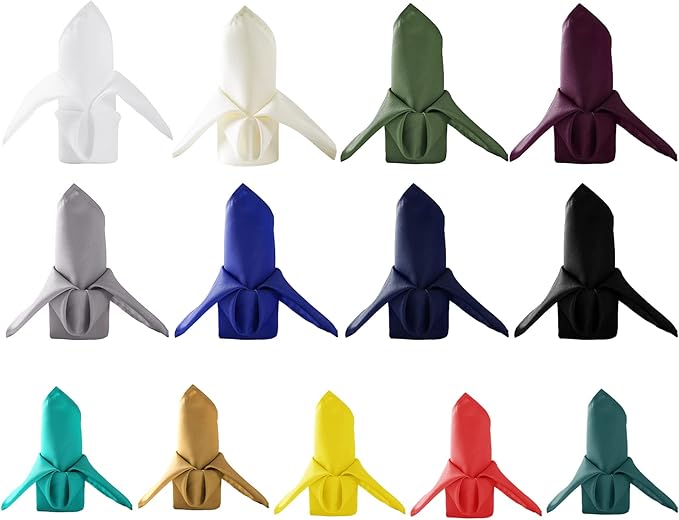 50pcs Polyester Cloth Napkins - 17 x 17 inch Yellow Dinner Washable Napkins with Hemmed Edges for Restaurant/Wedding/Hotel(50,Yellow)