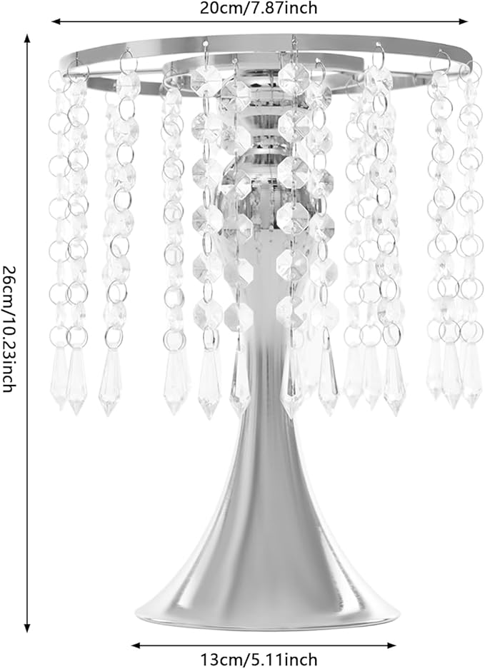 Wedding Centerpieces Sliver Vases,10PCS Metal Flower Candle Holder with Sparkling Crystal Beads,Crystal Flower Vase Metal Flowers Stand for Party Tables Decorations