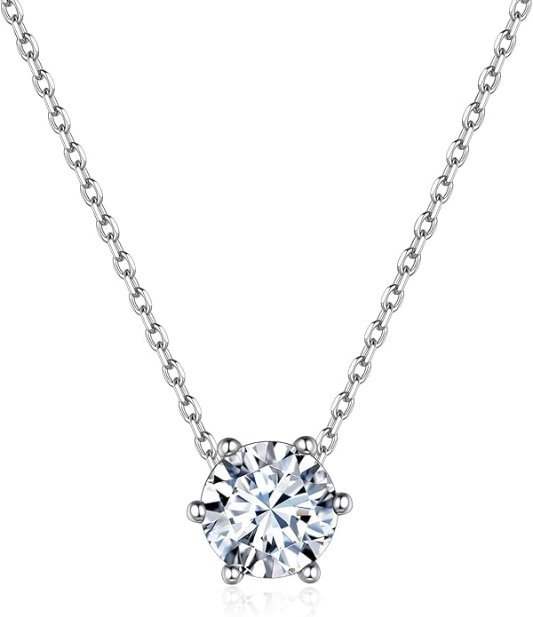 ChicSilver 925 Sterling Silver 12 Months Sparkling Round Cut Created Birthstone Pendant Necklace, 16 Inch Rolo Chain
