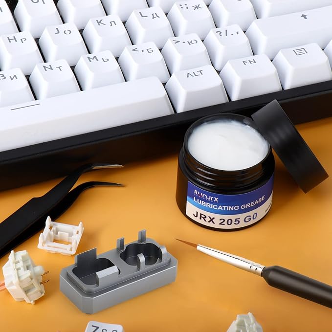 YIMAGUJRX RUNJRX Keyboard Switch Lube Kit JRX 205G0 0.53oz/15g, Switch Opener for MX Cherry Panda Kailh Switch,Lube Brush for Mechanical Keyboard Switch
