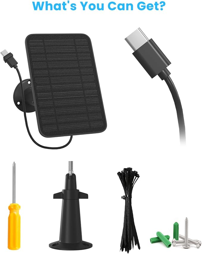 5W Solar Panel for Blink Camera Outdoor, Solar Panel Charger Compatible with Blink Outdoor 4 (4th Gen) Camera, Solar Panel w/Battery for Blink Camera, 9.8ft Cable Rubber Plug IP65 Waterproof, 3 Pack