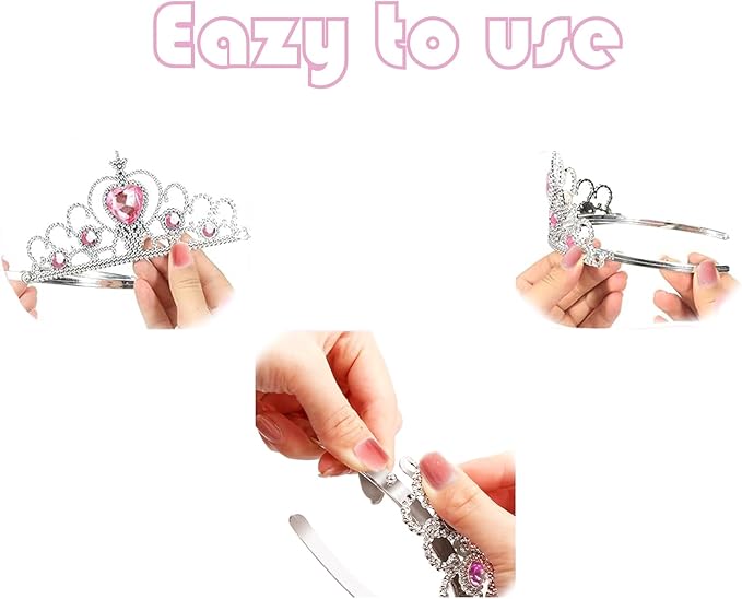 S & E TEACHER'S EDITION 2Pcs Princess Crown and Wand, for Little Girls, Jewelry Toy Princess Costume Accessories, Christmas Gifts Set