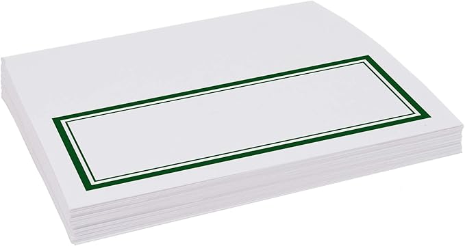 Double Line Border Place Cards, Hunter Green (Choose Color), Set of 60, Pre-cut and Scored - Wedding, Party, Dinner, and Special Events - Made in the USA