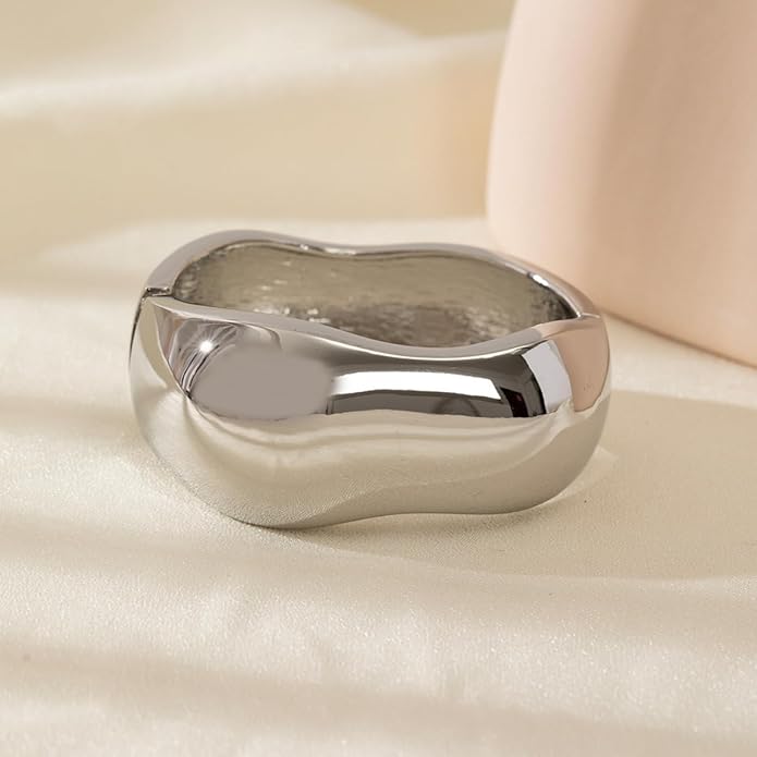 Gold/Silver Cuff Bangle Bracelets For Women Chunky Waterdrop Twisted Hinged Bangle Bracelets Minimalist Arm Cuff Bracelet Jewelry Gifts