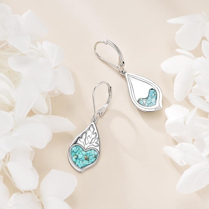 VONALA Flower Earrings for Women 925 Sterling Silver Rose/Lotus/Scottish Thistle/Tulip/Lilac/Mushroom/Pineapple Dangle Drop Earrings Flower Jewelry Gifts for Women Girls Birthday Gifts