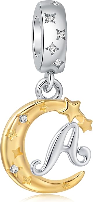 925 Sterling Silver Letter Charms fit Pandora Charms Bracelets fit Women Christmas Birthday Gift