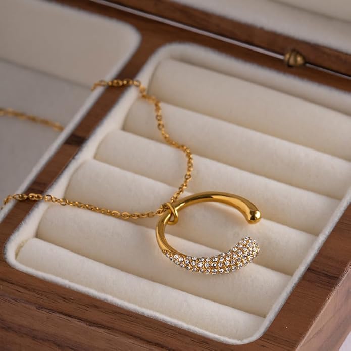 IBARA Women Gold Dianty Necklace Sun Crescent Moon Star Evil Eye Lock Lovely Heart Flower Butterfly Pearl Pendant Coin Necklaces 18K Gold CZ Diamond Filled Chain Boho Beach Simple Handmade Jewelry