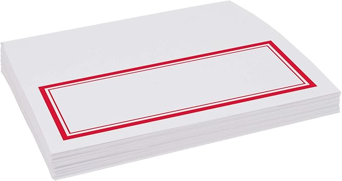 Double Line Border Place Cards, Ruby Red (Choose Color), Set of 60, Pre-cut and Scored - Wedding, Party, Dinner, and Special Events - Made in the USA
