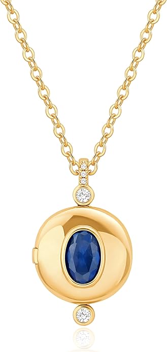 Aobei Pearl 18K Gold Plated Moon Star Lion Evil Eye Love Heart Cross Pendant Necklace Medallion Paperclip Chian Choker Layering Jewery for Women