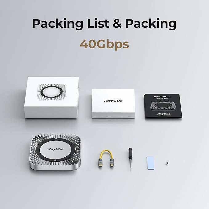 40Gbps Aluminum Hub & Stand for New M4/M4 Pro Mac Mini (2024) with 40Gbps NVMe/M.2 SSD Enclosure, 2X USB-A, USB-C Host, 3.5mm Audio – Compatible with All New Mac Mini M4/M4 Pro