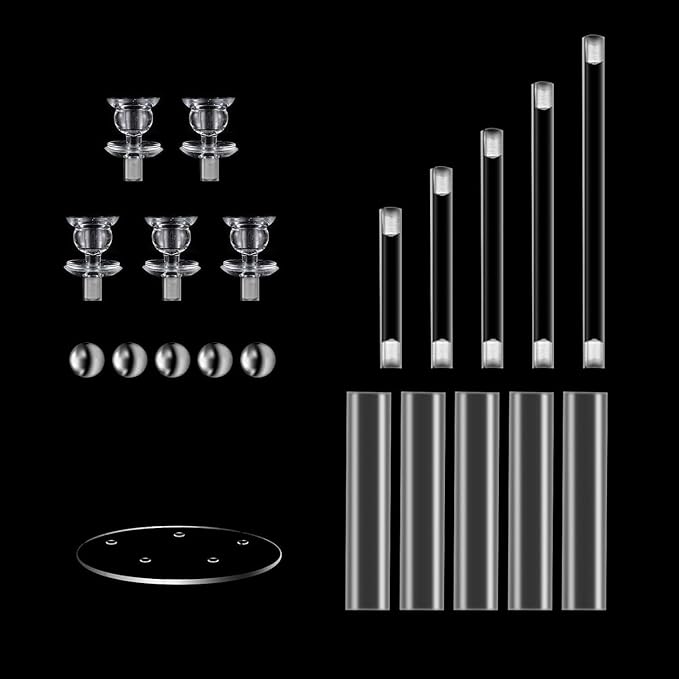24inch 8pcs Acrylic Candelabra Centerpieces for Tables 5 Arms Wedding centerpieces for Decorations