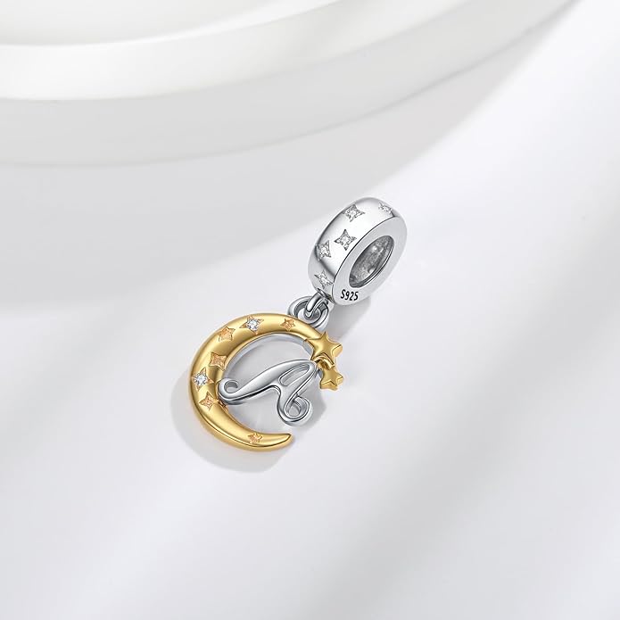 925 Sterling Silver Letter Charms fit Pandora Charms Bracelets fit Women Christmas Birthday Gift