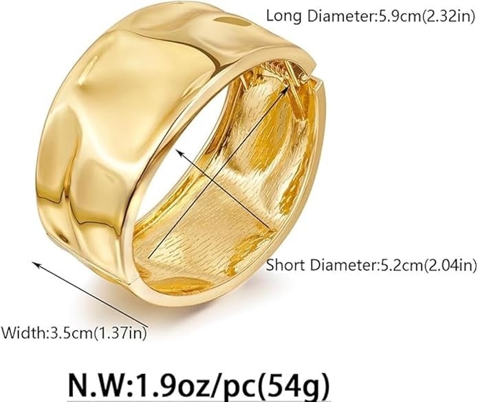 Gold/Silver Cuff Bangle Bracelets For Women Chunky Waterdrop Twisted Hinged Bangle Bracelets Minimalist Arm Cuff Bracelet Jewelry Gifts