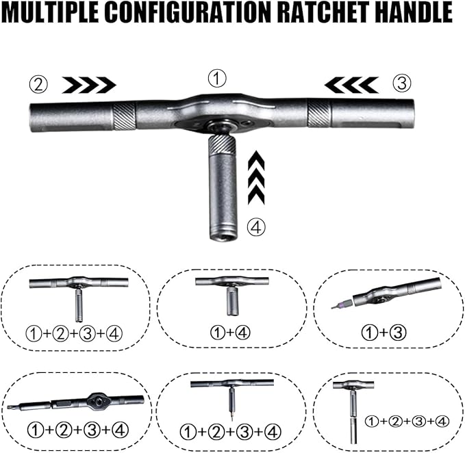 24 in 1 Magnetic Ratchet Screwdriver Set, DIY Mini Multi Bit Magnetic Screwdriver with Detachable Handle and Case for Electronics Repair, Furniture, Computers, Bicycle