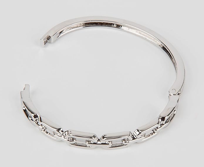 SPUNKYsoul Chain Link Buckle With Rhinestones Cuff Bracelet in Gold, Silver Rose Gold and Gun Metal for Women