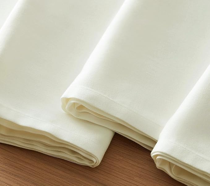 TARAN LIVING Solid Napkin Set Dinner Table Thick Cotton Washable Perfect for Dining Table Cloth Dinner Napkin Sets for Gifting Cotton Table Decor & DIY - Off White, Pack of 4 18x18 Inchs