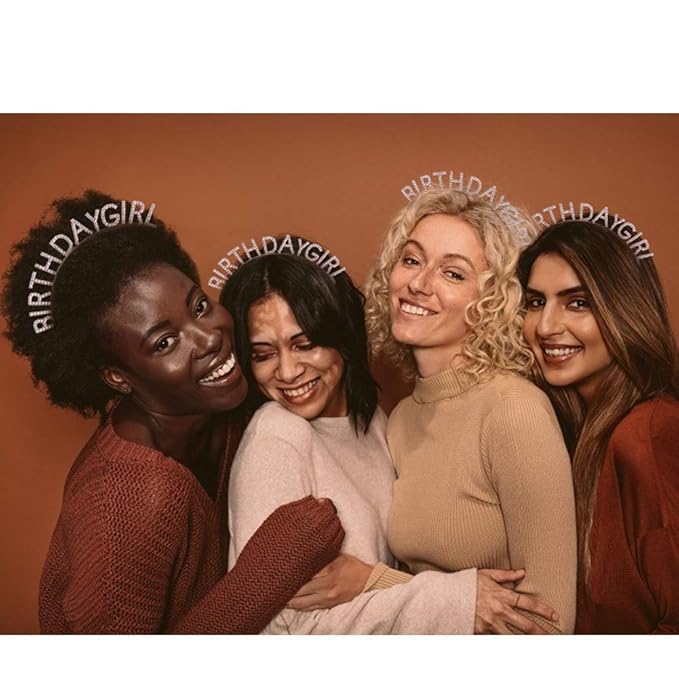 AOPRIE Birthday Girl Headband Tiara for Women & Girls - Happy Birthday Princess Crown Rhinestone Accessory, Rose Gold