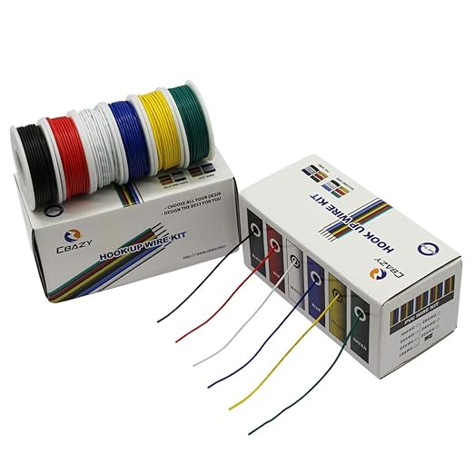 Hook up Wire Kit (Stranded Wire Kit) 18 Gauge 6 Colors 16.4 feet Each Electrical Wire 18 AWG