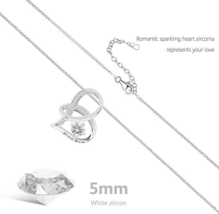 Enduring Hearts Purple Zircon Necklace for Women - 14K Gold Plated Copper Infinity Pendant, Dainty Everyday Jewelry