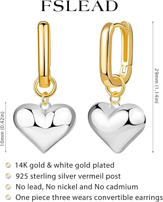 14K Gold Earring Cross Waterdrop Butterfly Heart Knot Earrings for Women Gold Silver Cross Leverback Drop Gold Silver Teardrop Hoop Dangle Earring White Gold Dangle Drop Earring
