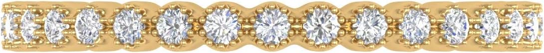 1/5 Carat Bezel Set Diamond Wedding Band Ring in 14K Solid Gold