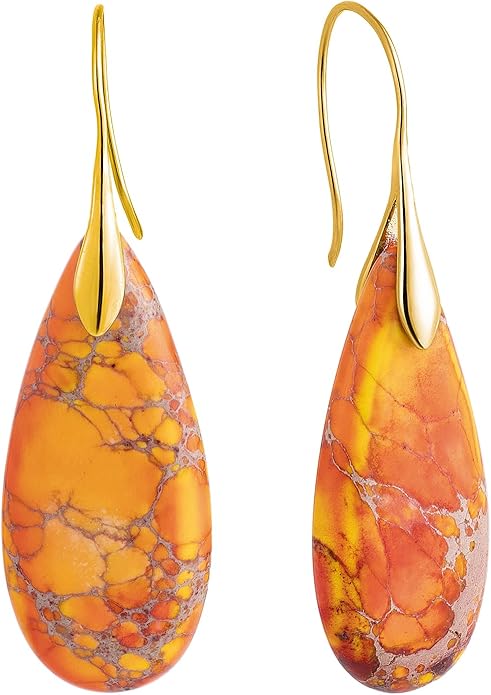 SELOVO Stone Fishhook Dangle Drop Earrings Statement Earrings for Women Stone