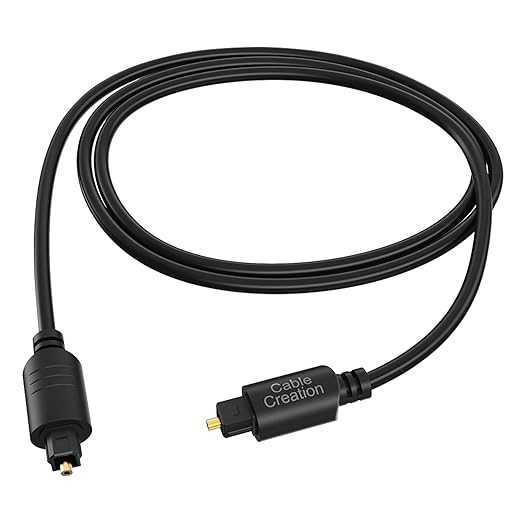 CableCreation 12FT Digital Optical Audio Cable 2-Pack, Toslink Male to Male, Compatible with Home Theater, Sound Bar, TV, PS4, Xbox & More