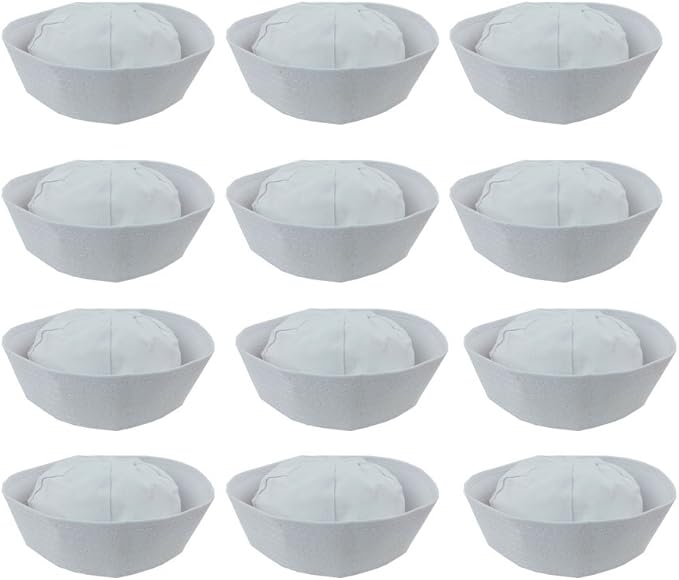 Funny Party Hats White Sailor Cap - Nautical Yacht Hat - Gob Hat - Costume