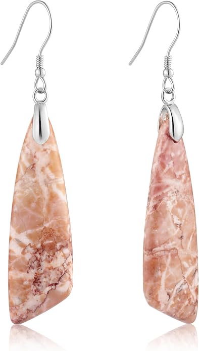 SELOVO Jasper Stone Earrings for Women Trendy Dangle Earrings Fishhook Drop Earrings