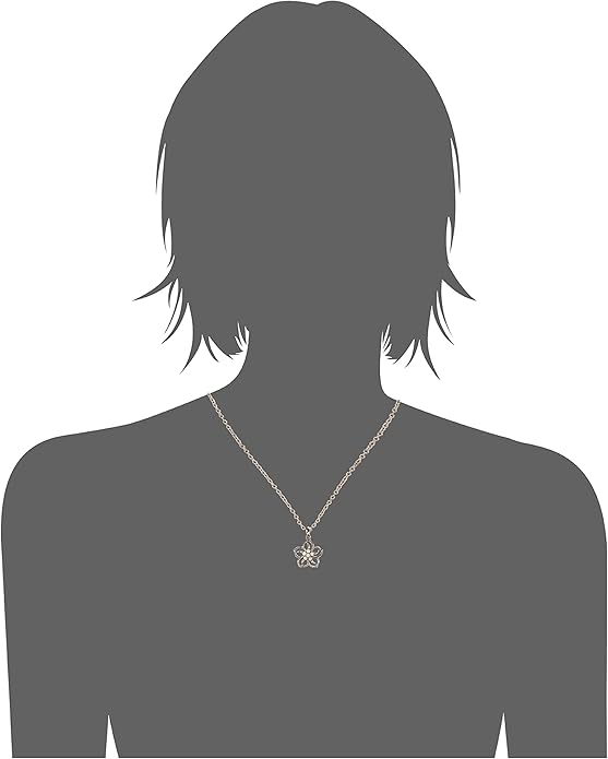 Amazon Collection Genuine or Created Gemstone Birthstone Flower Pendant Necklace with Chain in Sterling Silver, 18"