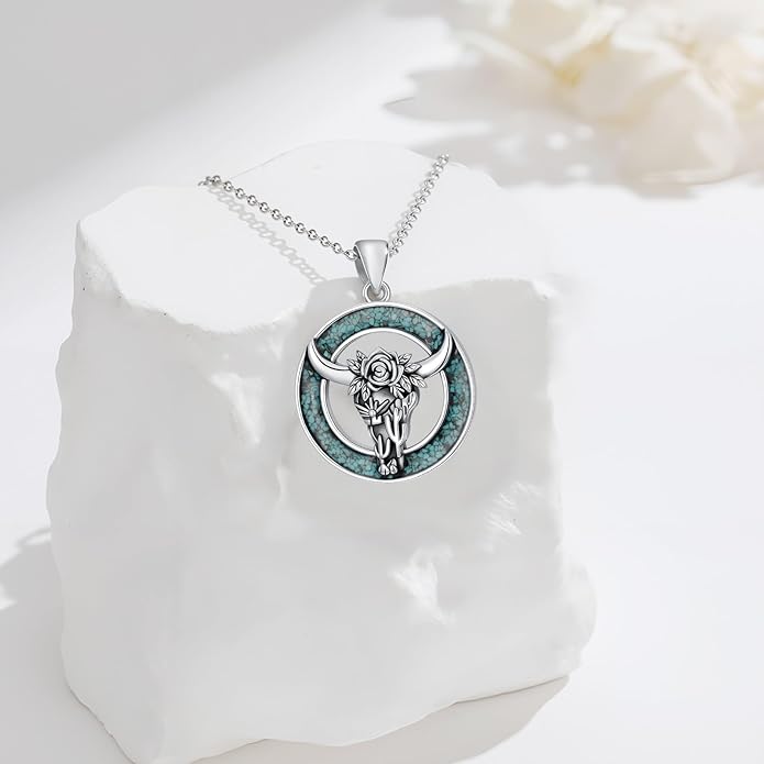 Western Cowboy Necklace 925 Sterling Silver Horseshoe Pendant Western Jewelry Cowgirl Gifts for Women Girlfriend Cowboy Cowgirl