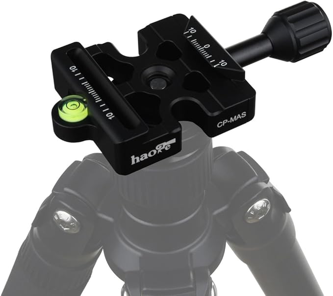 Haoge CP-MAS Screw Knob Clamp Adapter Mount for Quick Release QR Plate Camera Tripod Ballhead Monopod Ball Head Fit Arca Swiss and Manfrotto 200PL-14 RC2 Plate