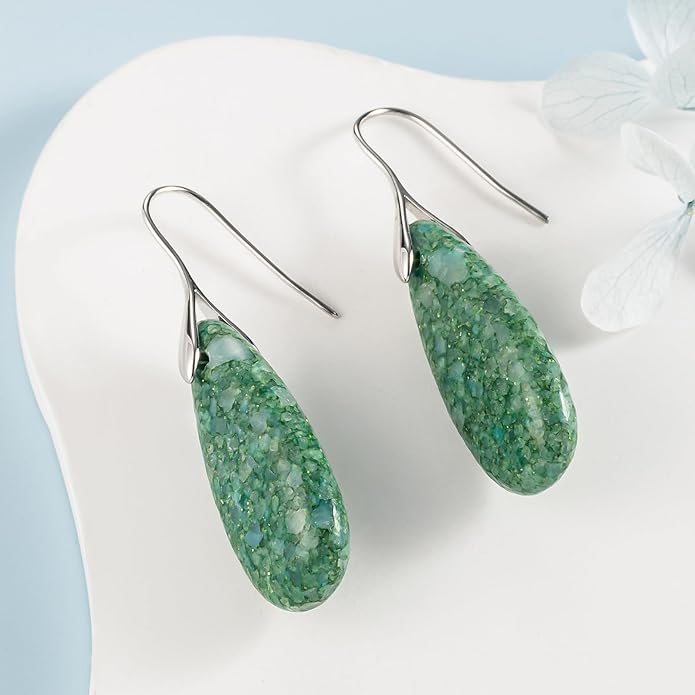 SELOVO Stone Fishhook Dangle Drop Earrings Statement Earrings for Women Stone