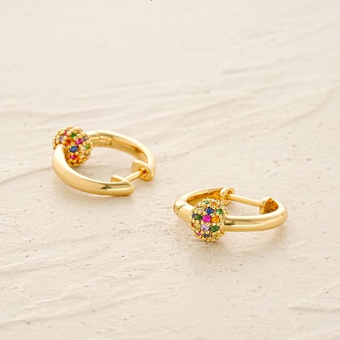 MYEARS Women Earrings Gold Huggie Hoop Ear Stud Cuff 14K Small Simple Hypoallergenic Everyday Jewelry
