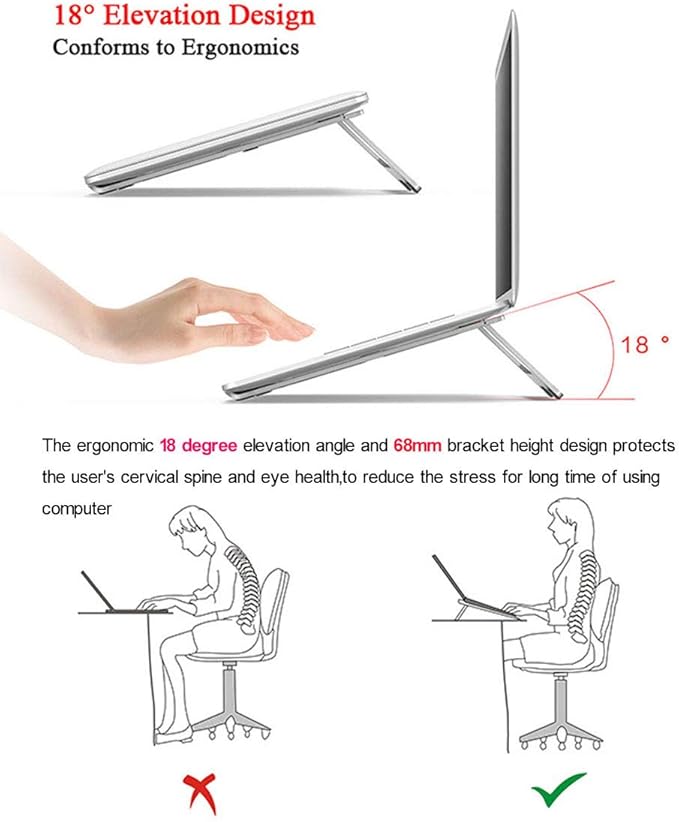 Laptop Stand,Aluminum Portable Foldable Laptop Support Stand Holder Desk Table Mobile Phone Stand for iPad MacBook Pro Air Notebook