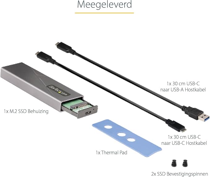 StarTech.com USB-C 10Gbps to M.2 NVMe or M.2 SATA SSD Enclosure - Tool-free External M.2 PCIe/SATA NGFF SSD Aluminum Case - USB Type-C&A Host Cables - Supports 2230/2242/2260/2280 (M2-USB-C-NVME-SATA)