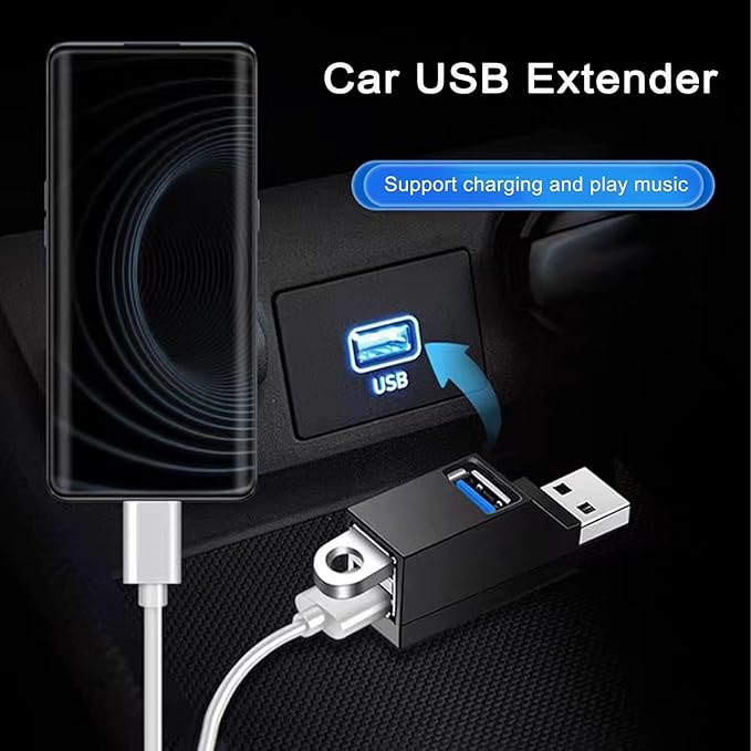 USB 3.0 Hub, VIENON 3-Port Portable USB Expander USB Splitter for Laptop, Car, Mac Pro, iMac, MacBook Air, MacBook Pro, MacBook and More