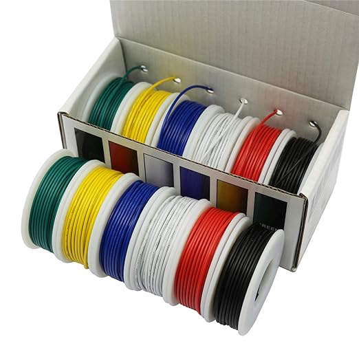 Hook up Wire Kit (Stranded Wire Kit) 26 Gauge 6 Colors 32.8 feet Each Electrical Wire 26 AWG PVC Wire