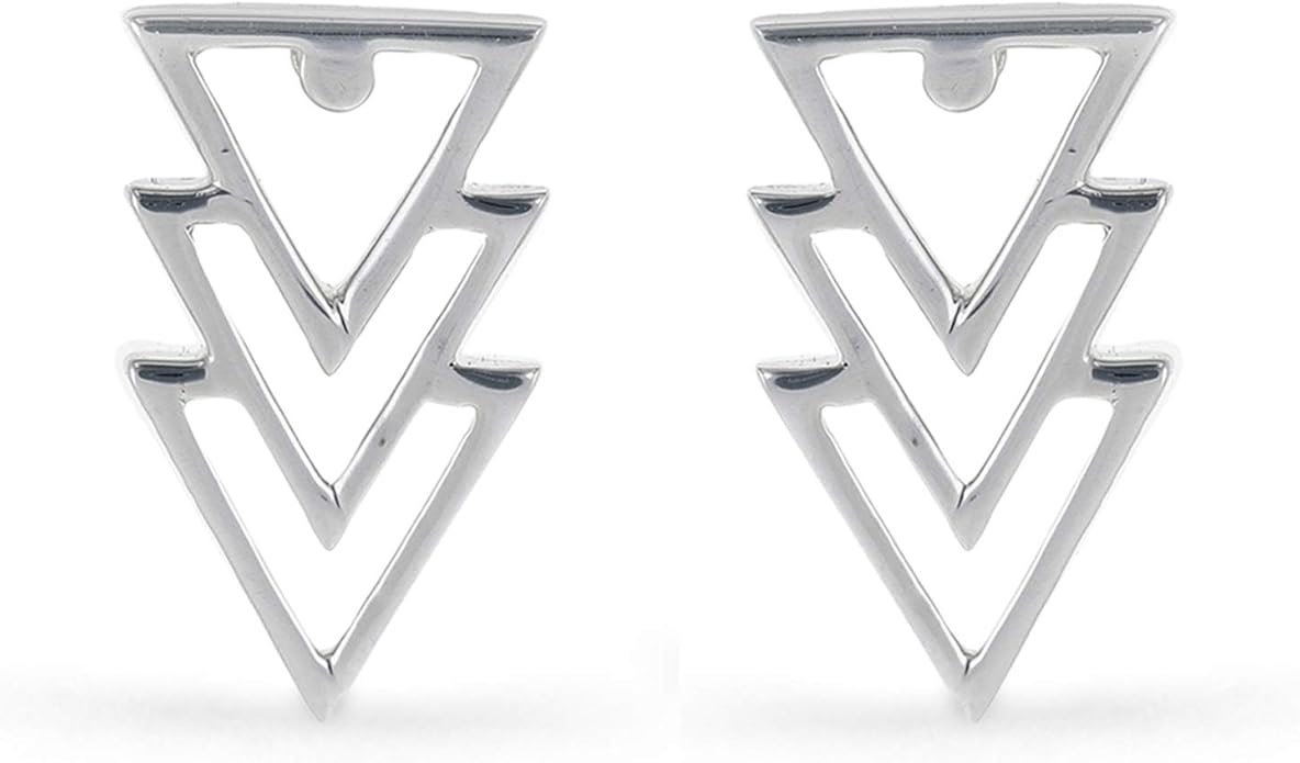 Boma Jewelry Sterling Silver Triangle Geometric Stud Earrings