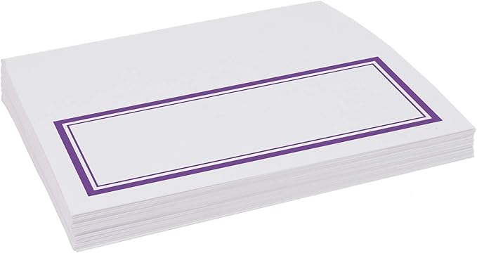 Double Line Border Place Cards, Purple (Choose Color), Set of 25, Pre-cut and Scored - Wedding, Party, Dinner, and Special Events - Made in the USA