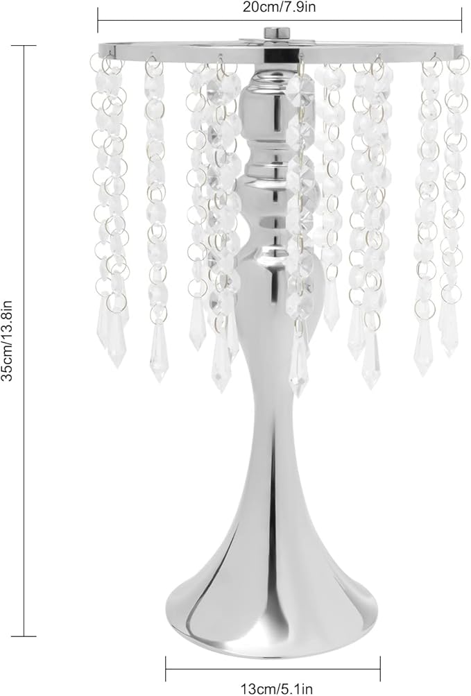 10 Pcs Crystal Flower Wedding Centerpieces Stand,Elegant Metal Flower Vase Candelabra Candle Holder,Flower Vase Stand Pillar Candle Holder for Party Wedding Reception