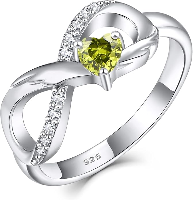 STARCHENIE Infinity Promise Ring 925 Sterling Silver Angel Wings Heart Ring for Women Size 5-10