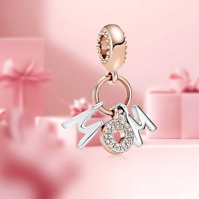 Family Mom Heart Charms 925 Sterling Silver Bead for Bracelets and Necklaces For Women Jewelry Present
