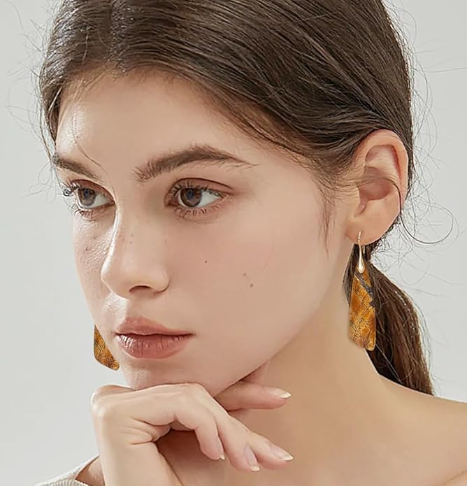Natural Stone Earrings for Women Boho Triangles Dangle Drop Earrings